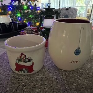 Christmas Rae Dunn Artisan Collection Mug and Creamer Set